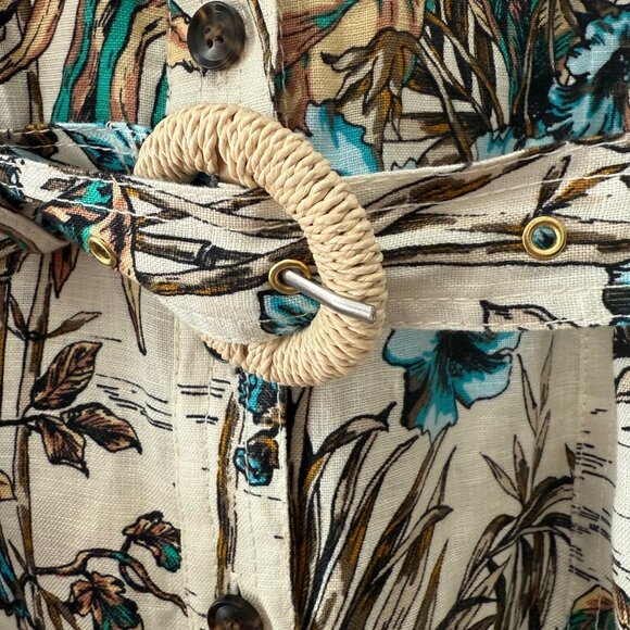 Banana Republic 100% linen / Tropical rainforest print romper - Picture 3 of 5